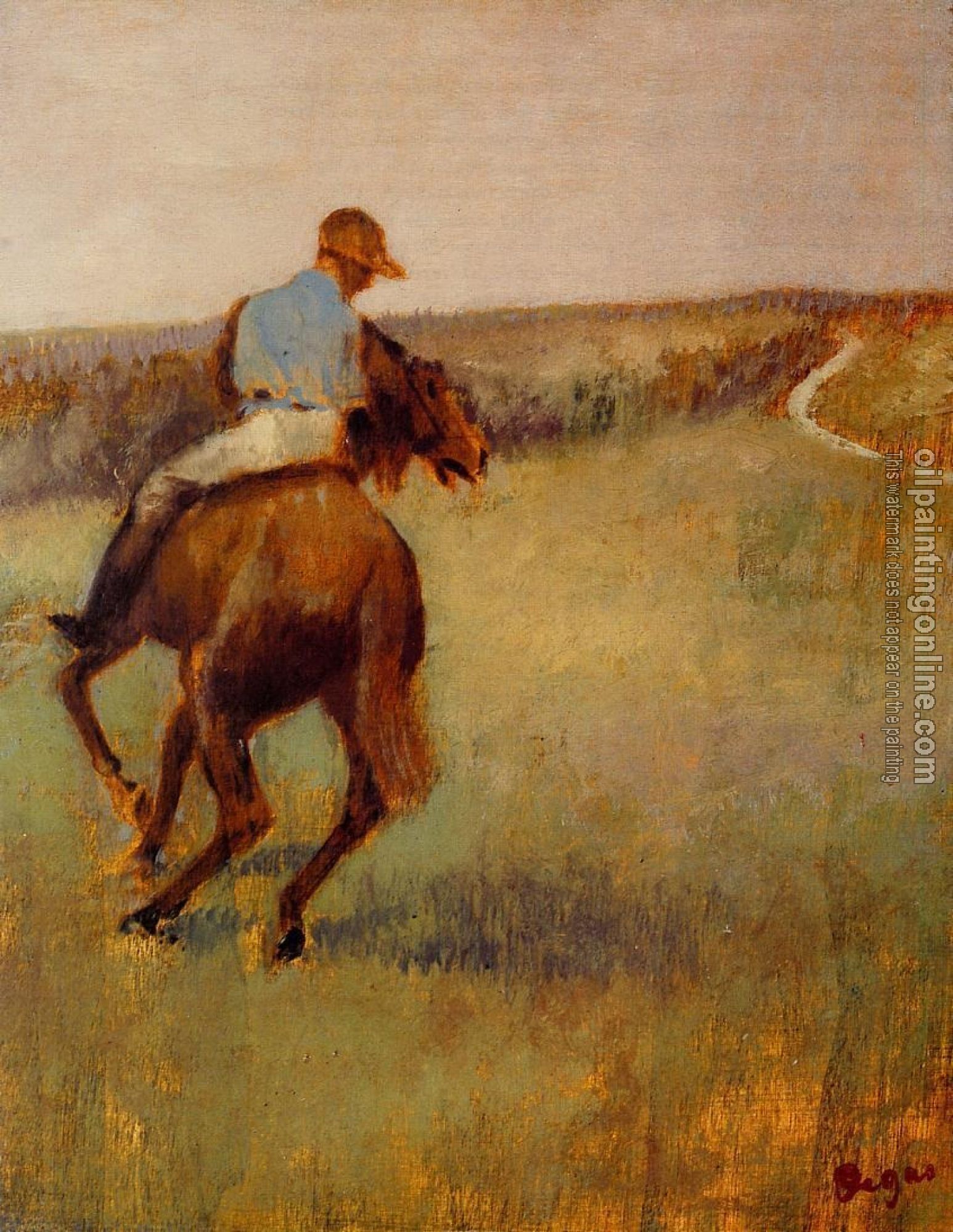 Degas, Edgar - Jockey in Blue on a Chestnut Horse